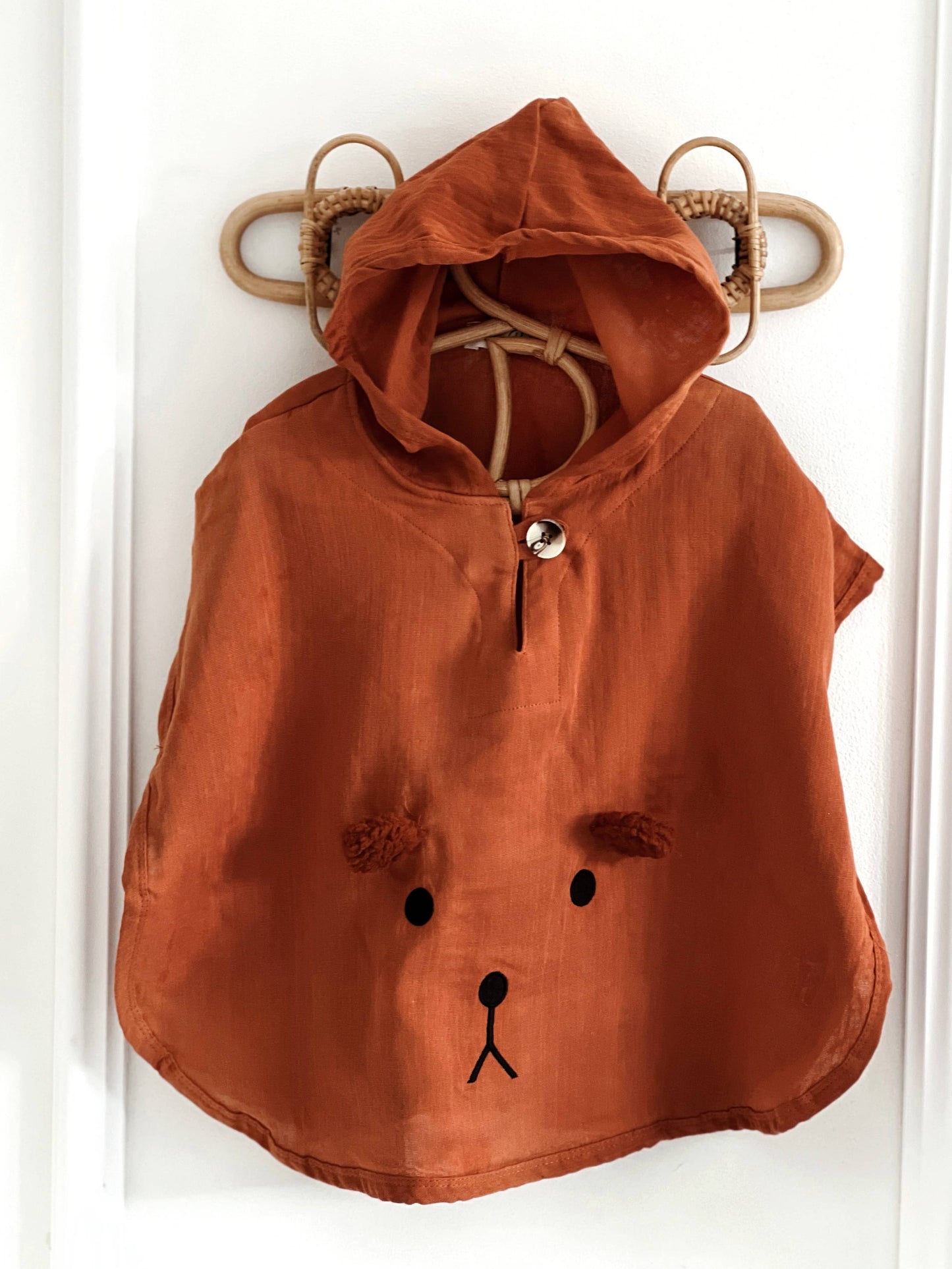 Ada Baby - Bear Organic Muslin Poncho for Babies and Toddlers