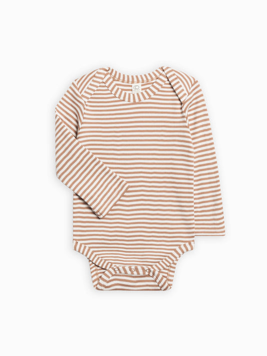 Colored Organics - Organic Baby River Bodysuit - Truffle Stripe