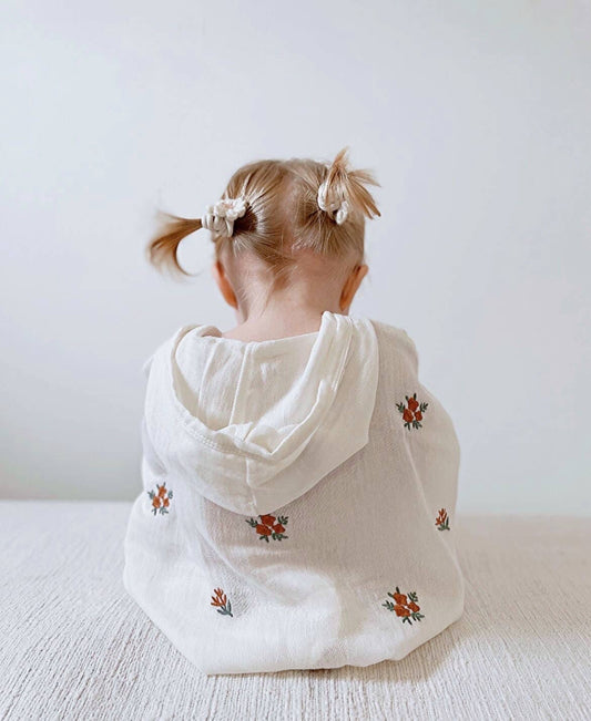 Ada Baby - Floral Organic Muslin Poncho for Baby and Toddlers: 2-4 Years