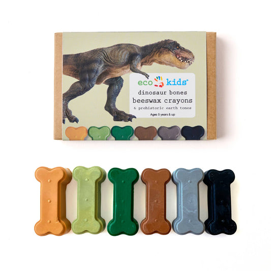 eco-kids / elseware unplug - Beeswax crayons - dinosaur bone - case