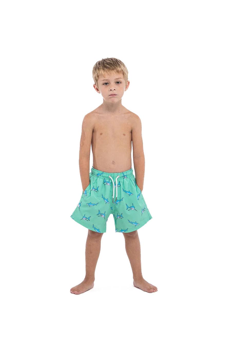 Bermies Swim Trunks - Green Shark