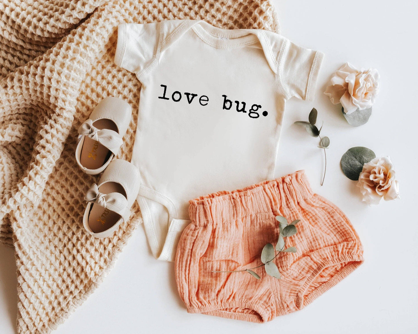 Wildflowers + Cotton - Love Bug: Short Sleeve Onesie