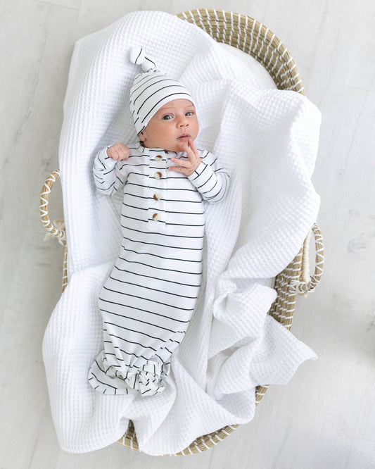 Stroller Society - Newborn Knotted Baby Gown and Hat Sets - Baby Clothing