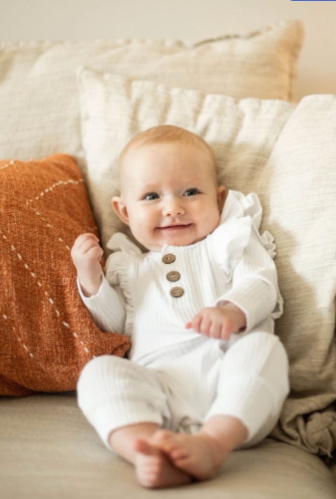 Little Organic Co. - Baby organic ruffle top cotton romper