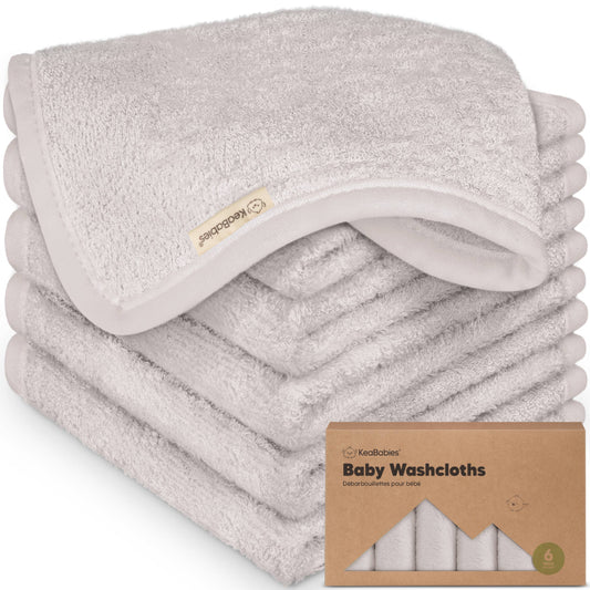 KeaBabies - 6-Pack Baby Wash Cloths