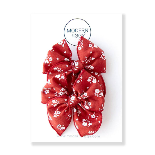 Modern Piggy - Americana | Pigtail Set - Petite Party Bow