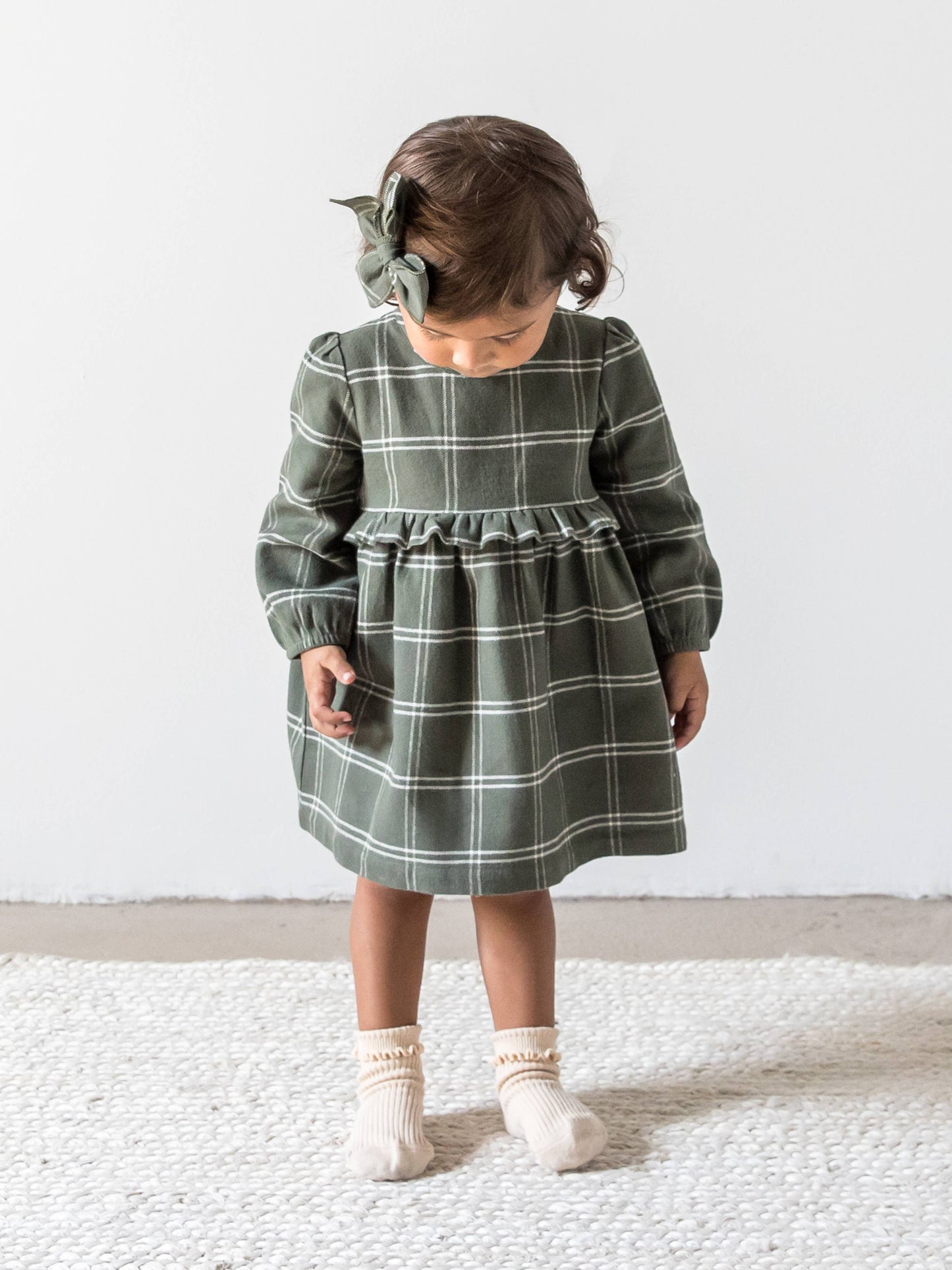 Kids Sydney Flannel Ruffle Dress - Cypress Plaid