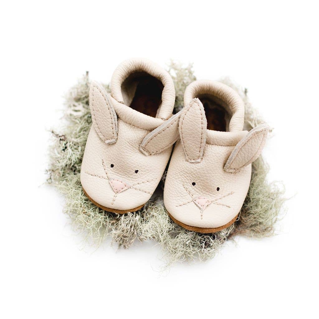 Starry Knight Design - Bunnies Cute Critters Leather Baby Moccasins