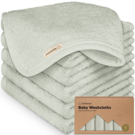 KeaBabies - 6-Pack Baby Wash Cloths