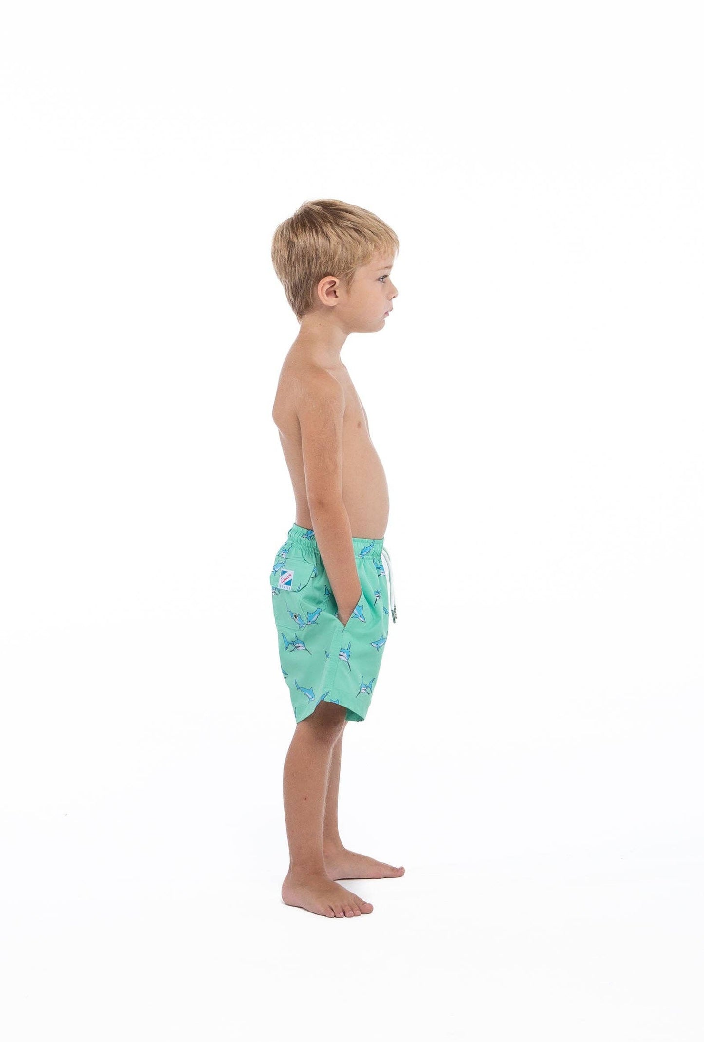 Bermies Swim Trunks - Green Shark