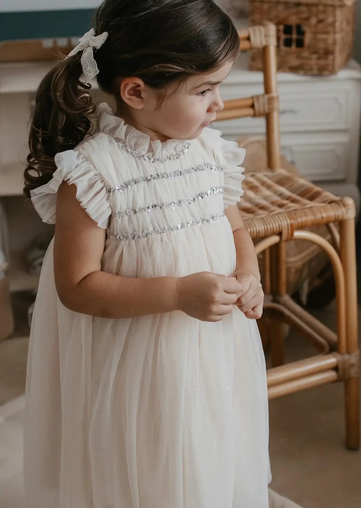 Le Petit Lapin - Scarlett | Organic Cotton Tulle Dress | Cream