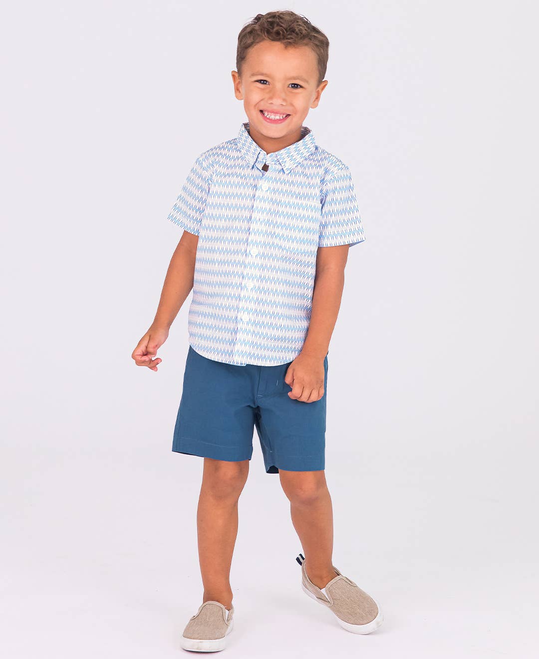 RuffleButts + RuggedButts - Boys Indigo Stretch Chino Shorts