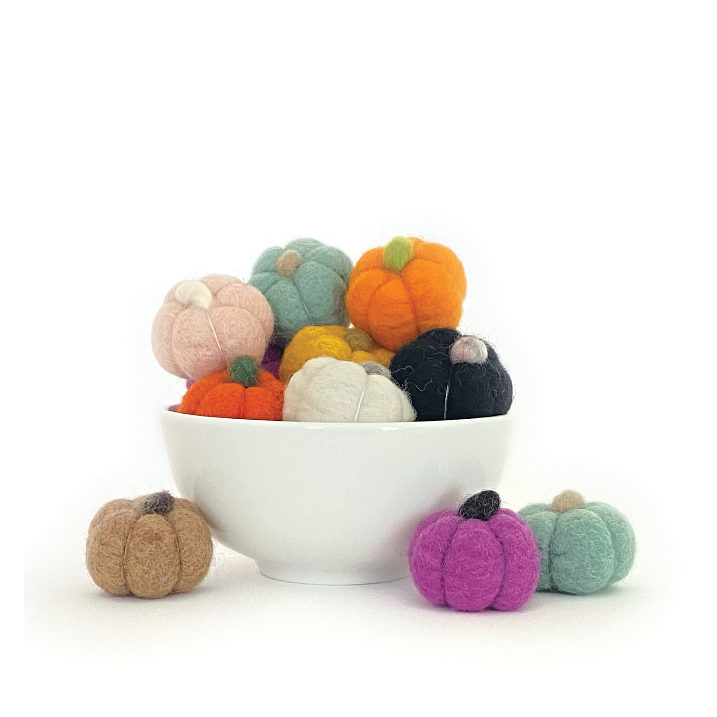 Sheep Farm Felt - 3 Felt Pumpkins