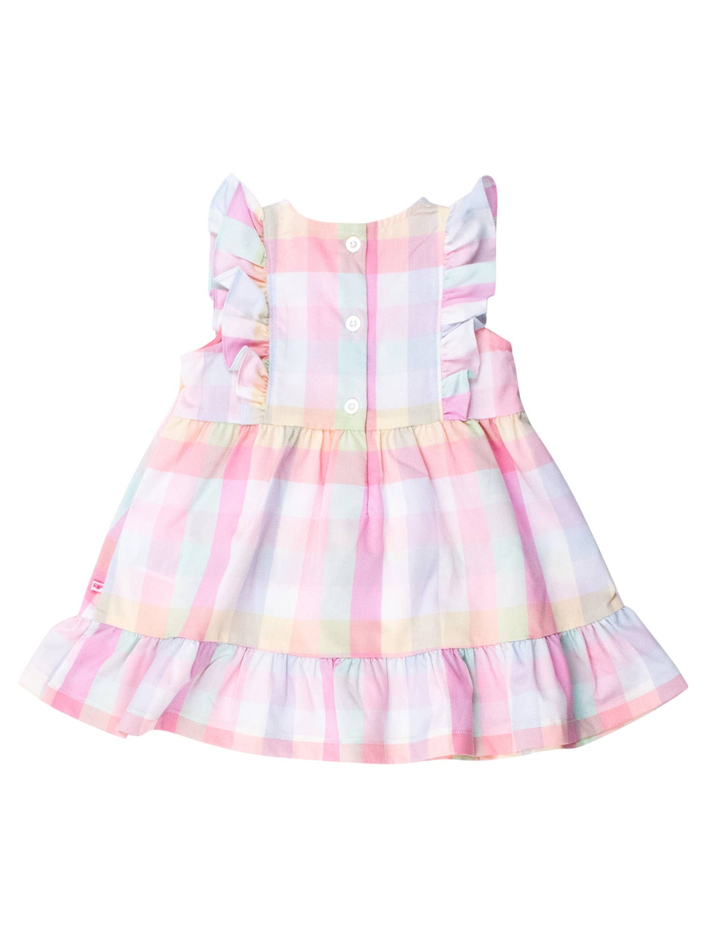 RuffleButts + RuggedButts - Girls Picnic Plaid Pinafore Bow Dress