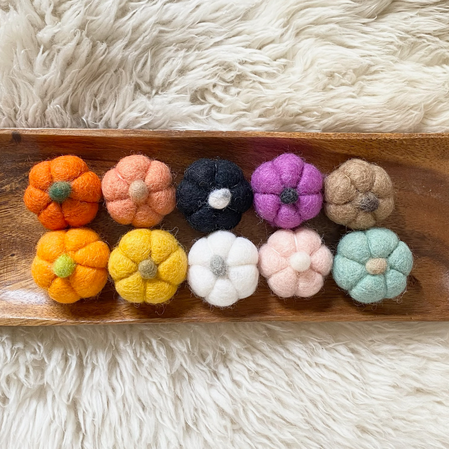 Sheep Farm Felt - 3 Felt Pumpkins