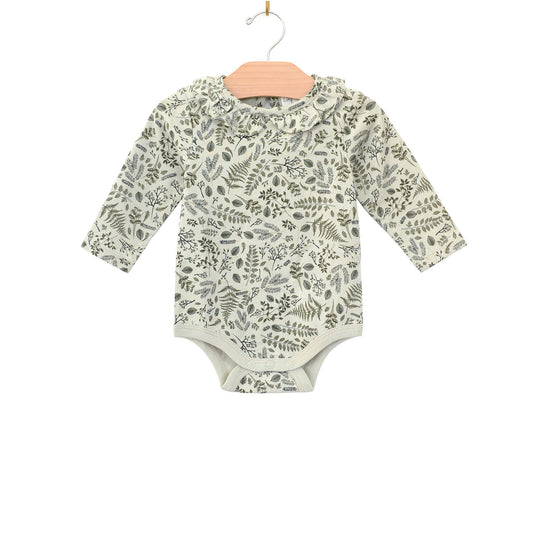 City Mouse Studio - Shirred Neck Bodysuit- Loden Sprigs