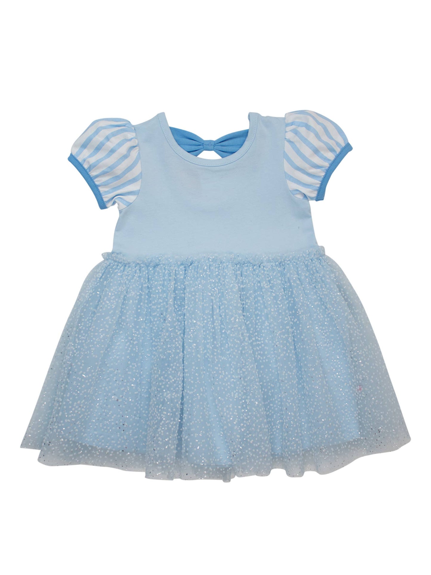 RuffleButts + RuggedButts - Girls Glass Slipper Princess Bow Twirl Dress Short Sleeve