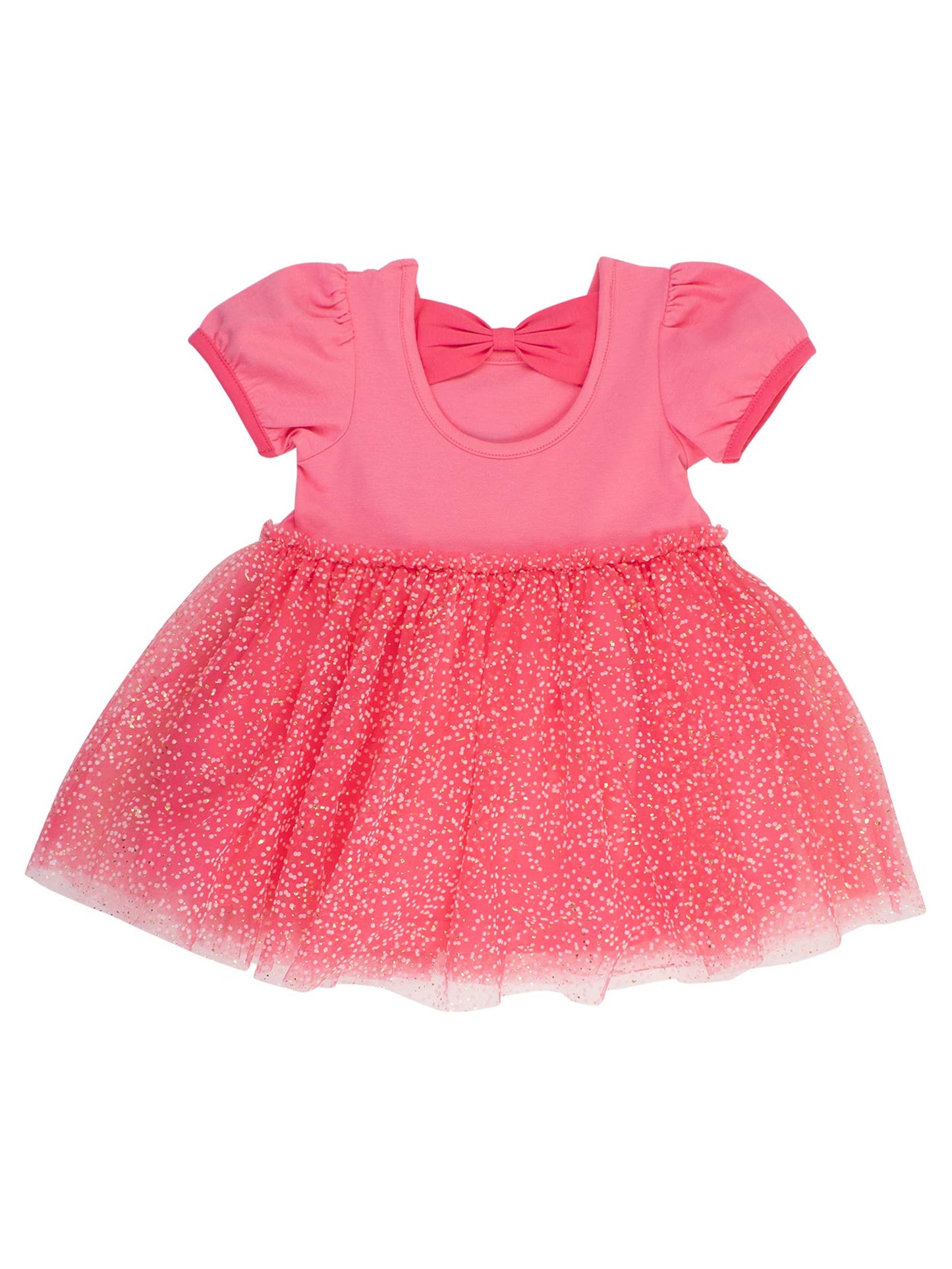 RuffleButts + RuggedButts - Girls Sleeping Princess Short Sleeve Bow Twirl Dress