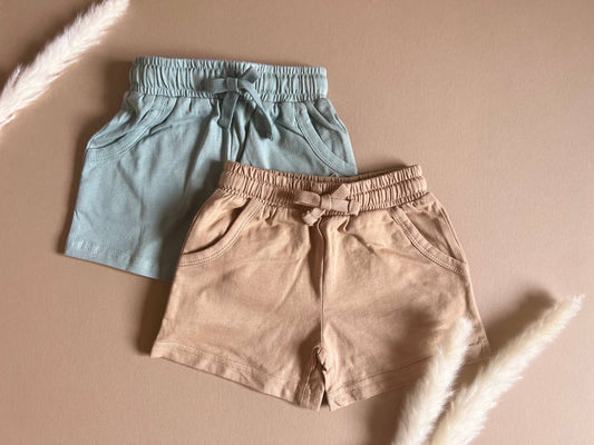 Little Organic Co - Kids spring/summer organic shorts with pockets relaxed style