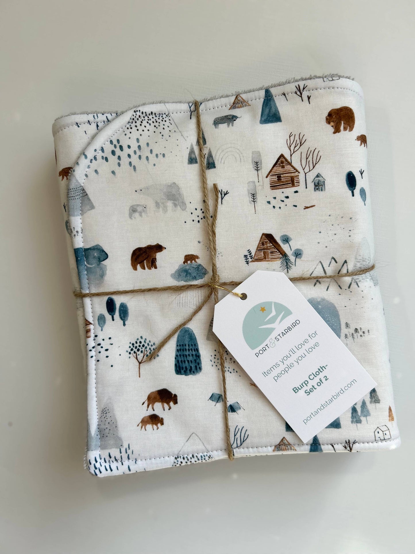 Port & Starbird - Winter Forest Burp Cloth, set of 2