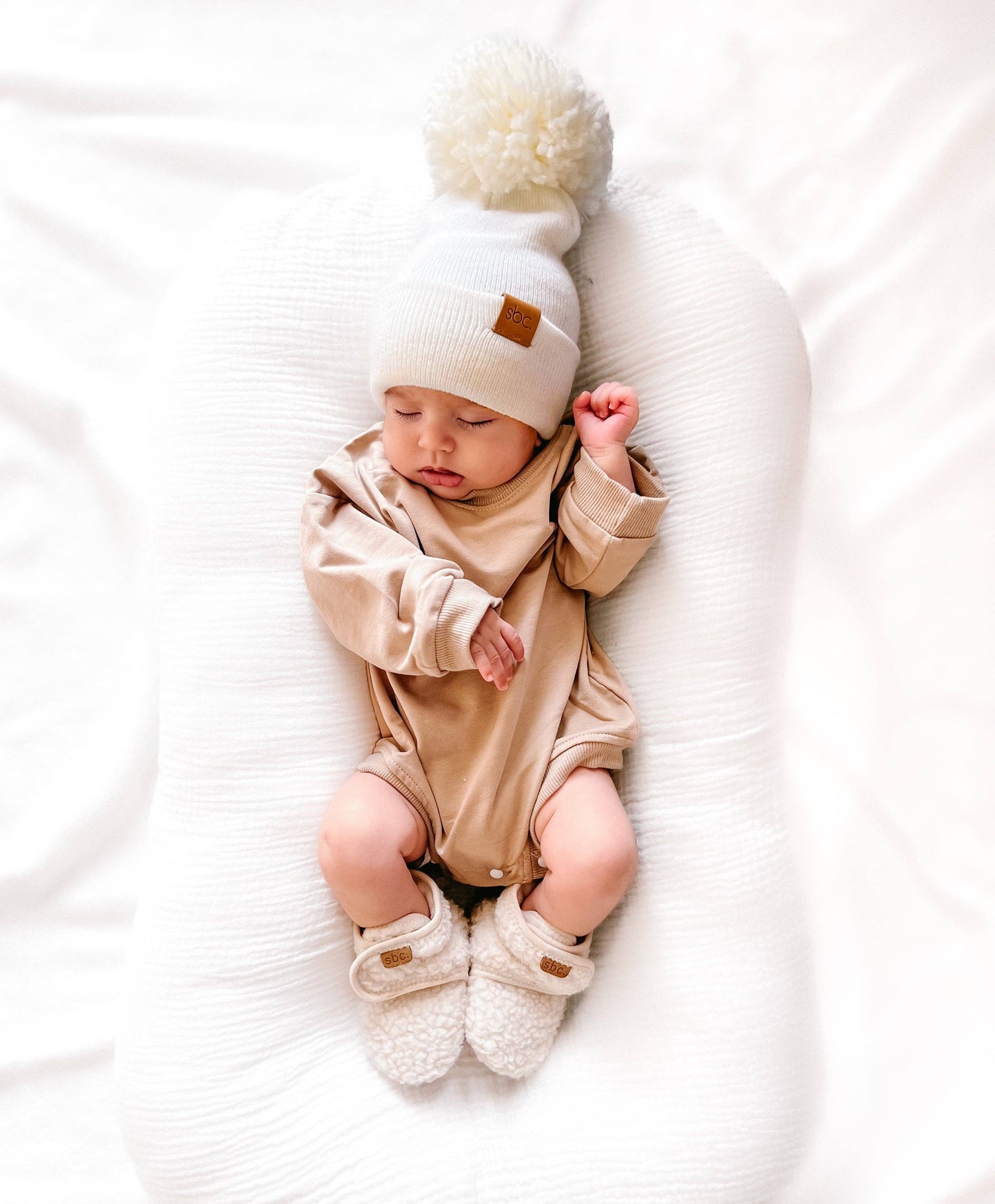 Shore Baby Co. - The Newborn Sherpa Bootie — Vanilla