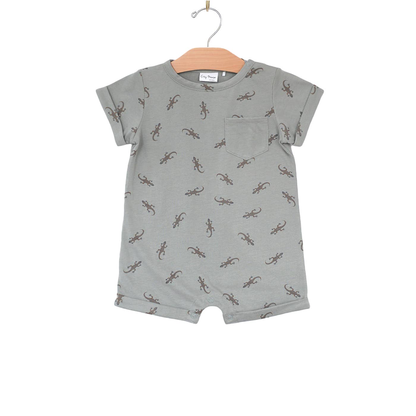 City Mouse Studio - Short Sleeve Romper- Salamander- Pond