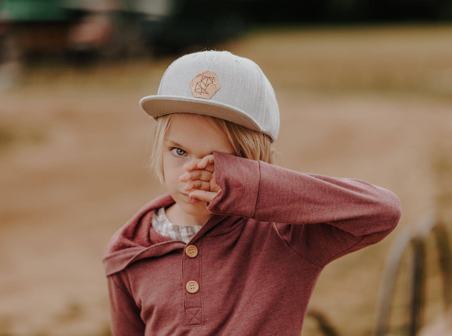 Tate & Adele - Flat Brim Snap Back Hat with Cork Patch