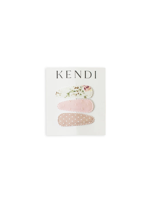 Colored Organics - KENDI Baby Hair Clips 3 Pack - Pink Polka