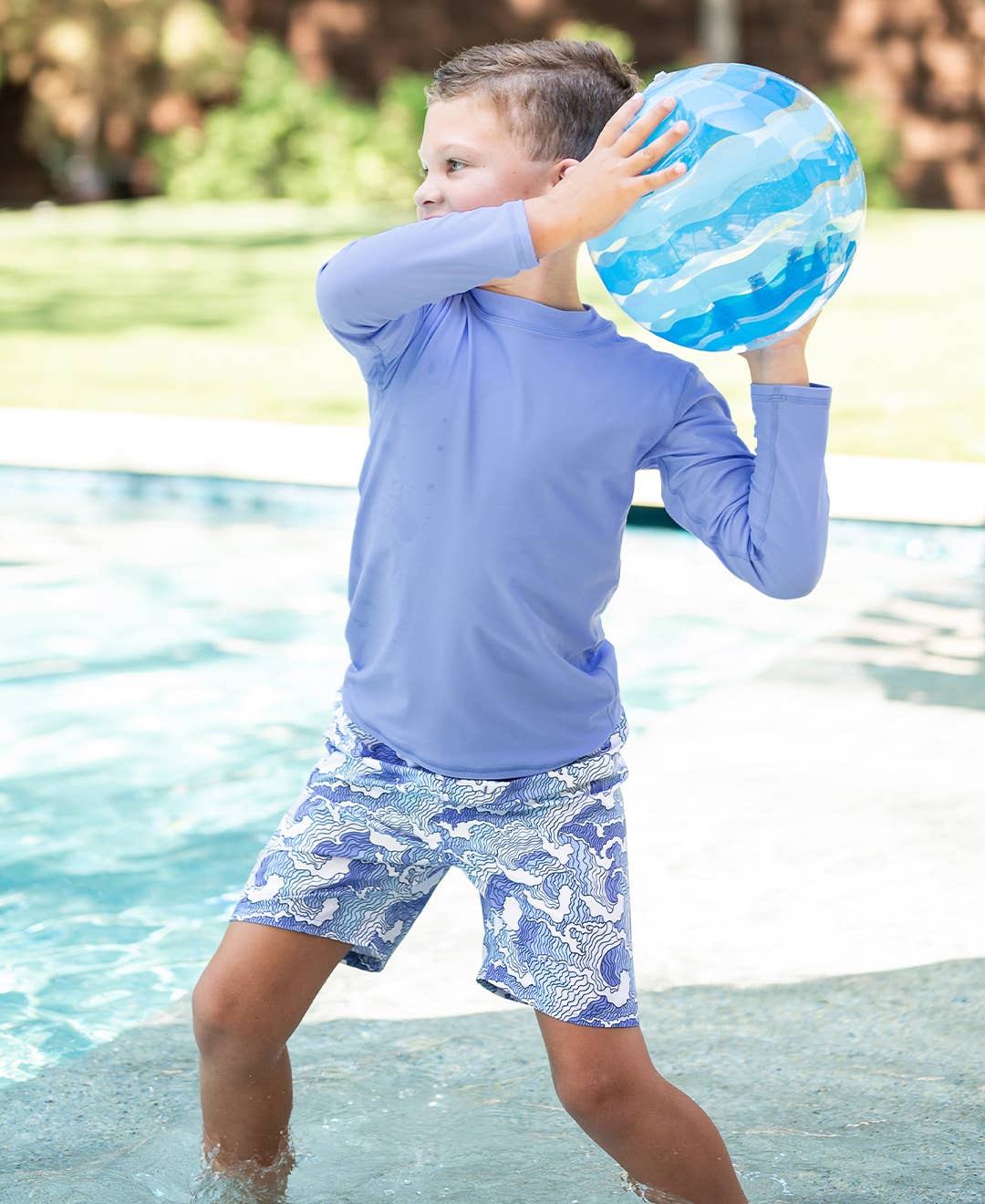 RuffleButts + RuggedButts - Boys Ocean Camo Swim Trunks