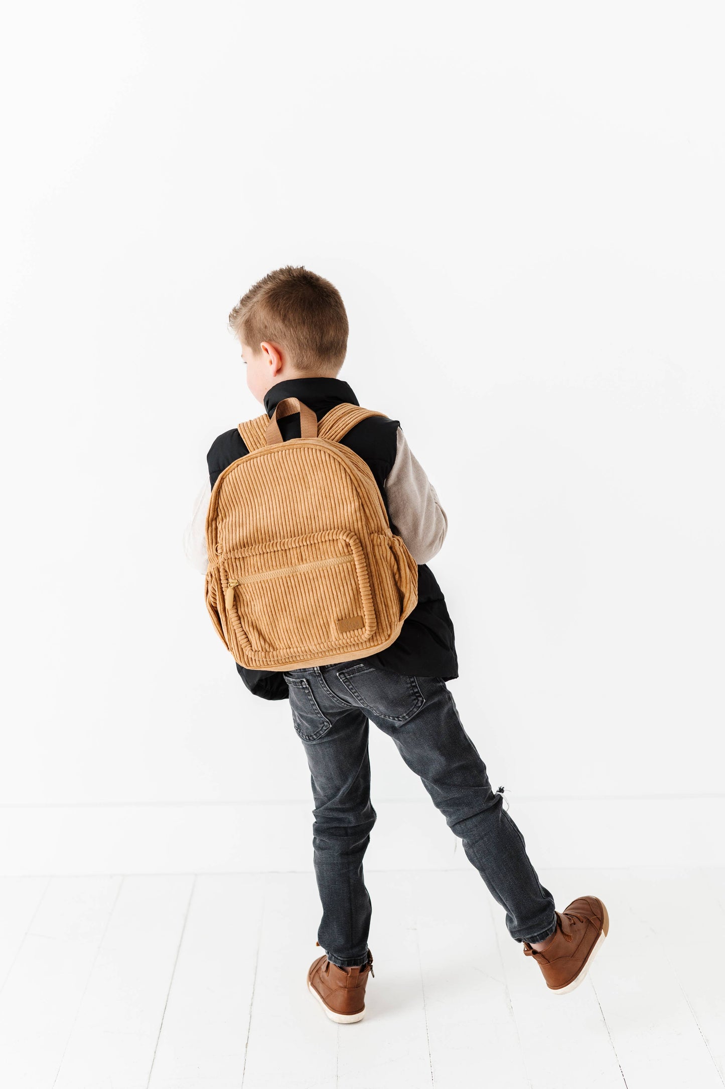 Big Little Wish - The Play Date Mini Backpack- Camel Corduroy