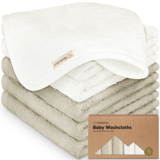 KeaBabies - 6-Pack Baby Wash Cloths