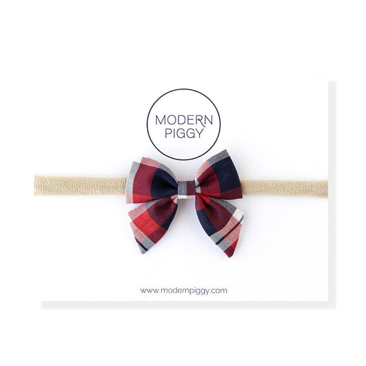 Modern Piggy - Patriotic Plaid | Mini Piggy Bow