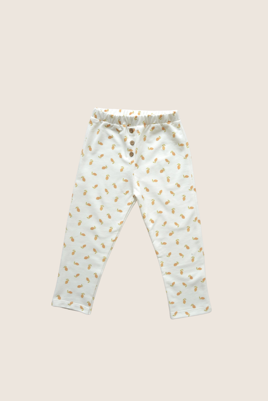 Eli & Nev - Baby/Kids Lemon Patterned White Pants 100% Cotton OEKO-TEX