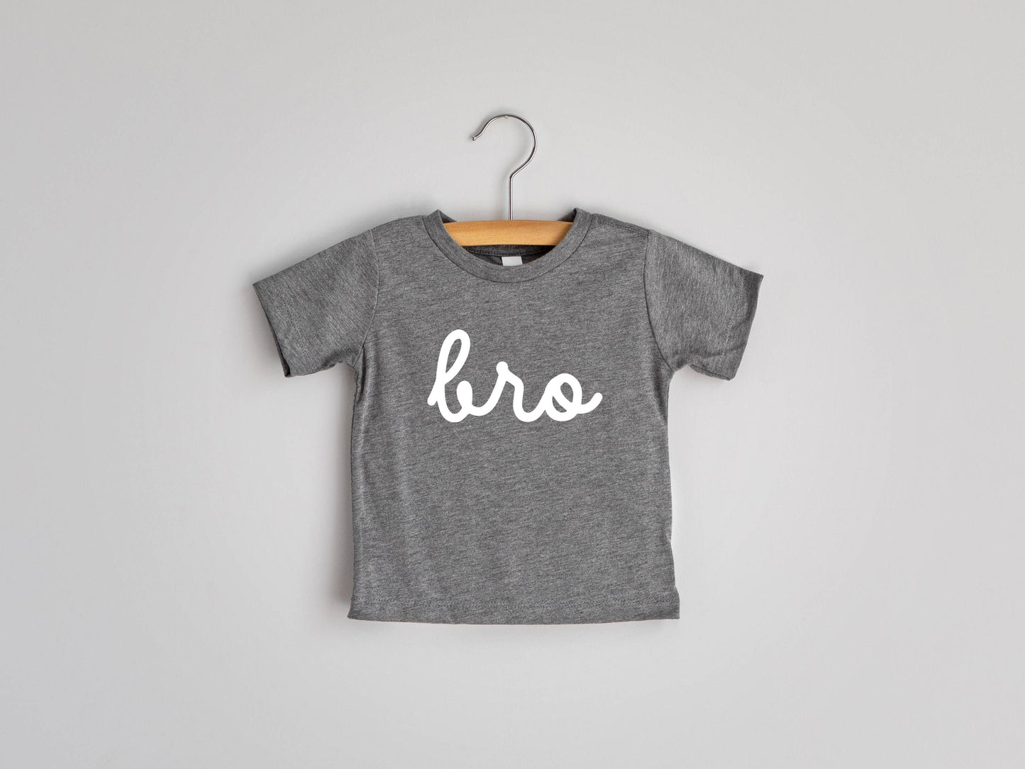 Gladfolk - Bro Script Baby & Kids Tee 
• Gray
• White Ink