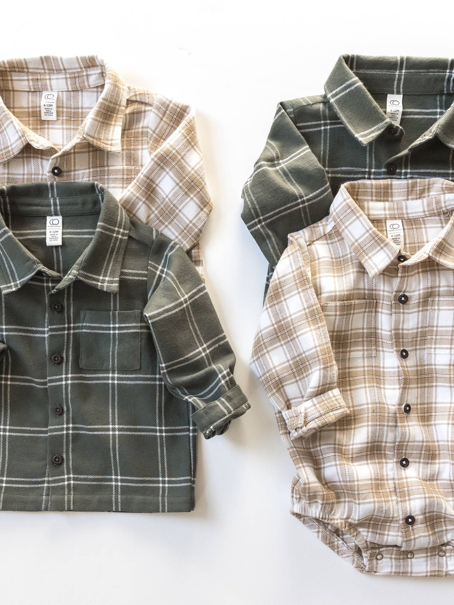 Kids Logan Flannel Collard Button Down -Cypress Plaid