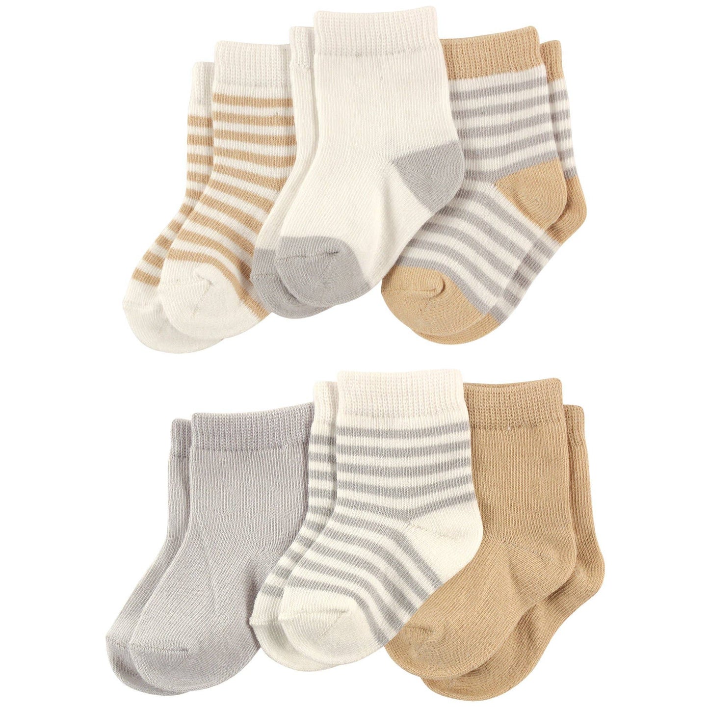 BabyVision - Touched by Nature Organic Cotton Socks, Neutral Stripes