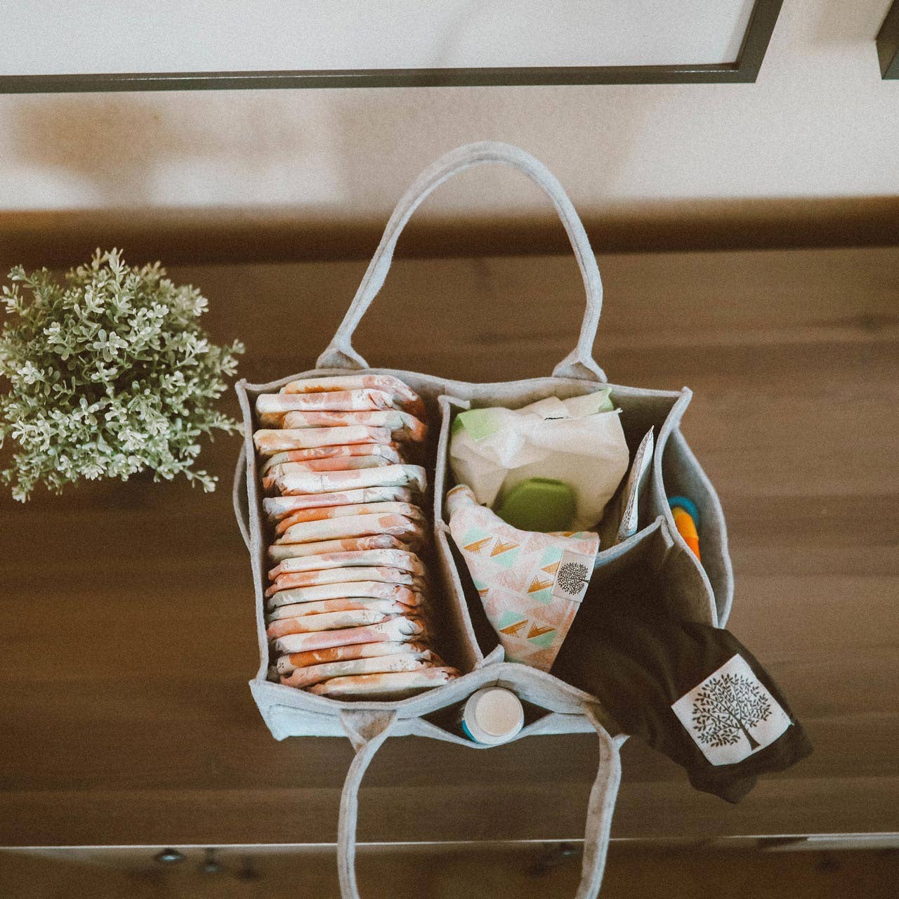 Parker Baby Co. - Diaper Caddy in Gray