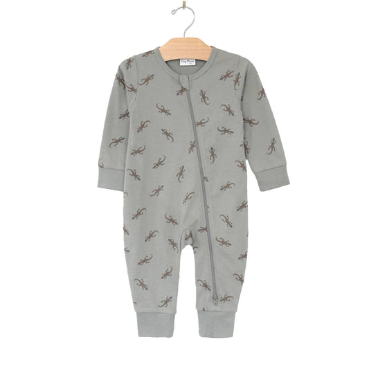 City Mouse Studio - 2 Way Zip Romper- Salamander- Pond