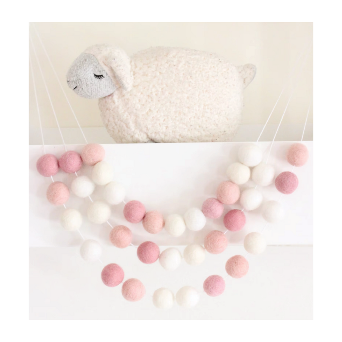 Sheep Farm Felt - Ombre Pink Felt Ball Garland