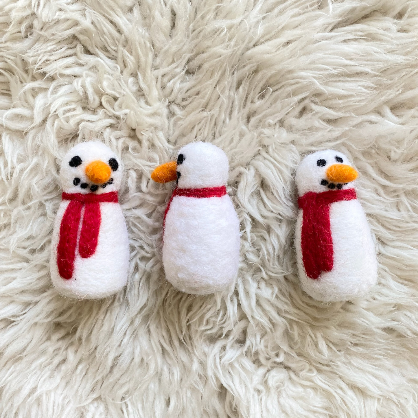 Sheep Farm Felt - One Felt Snowman with Red Scarf