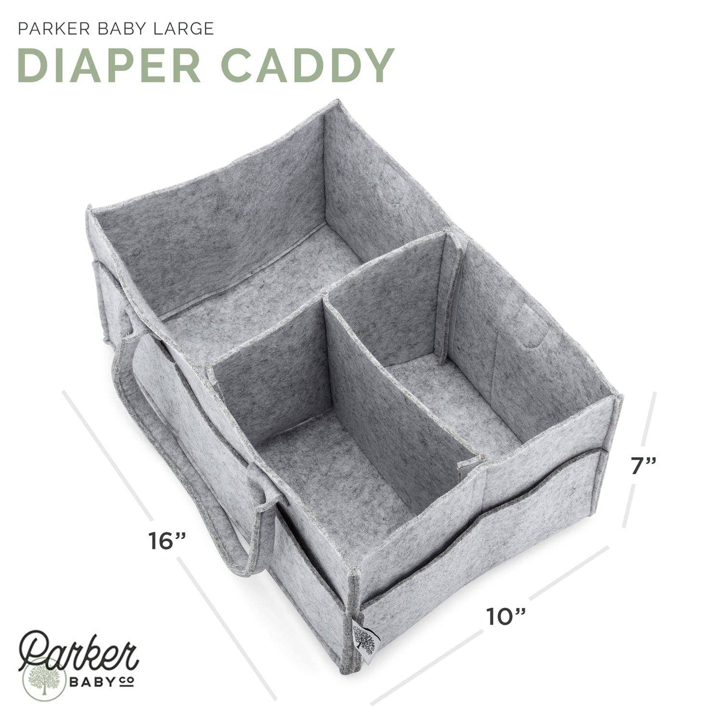 Parker Baby Co. - Diaper Caddy in Gray