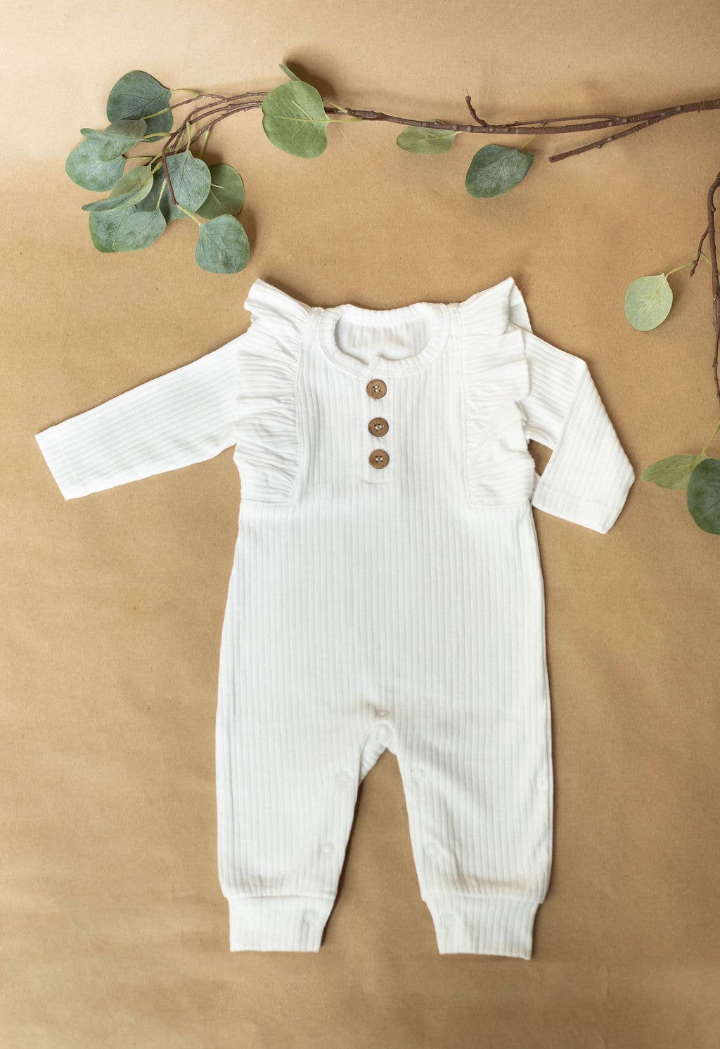 Little Organic Co. - Baby organic ruffle top cotton romper