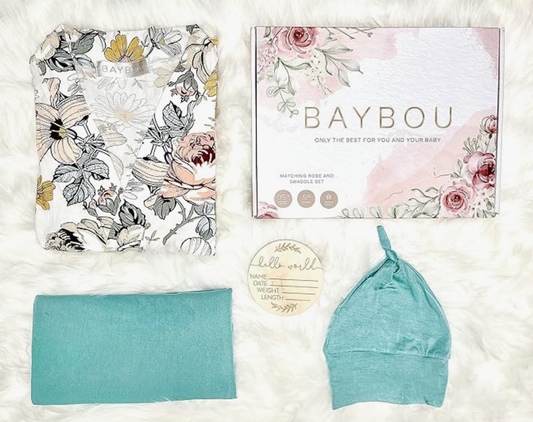 BAYBOU - Mommy and Me Complete Robe and Swaddle Set 5-Piece (Modern)