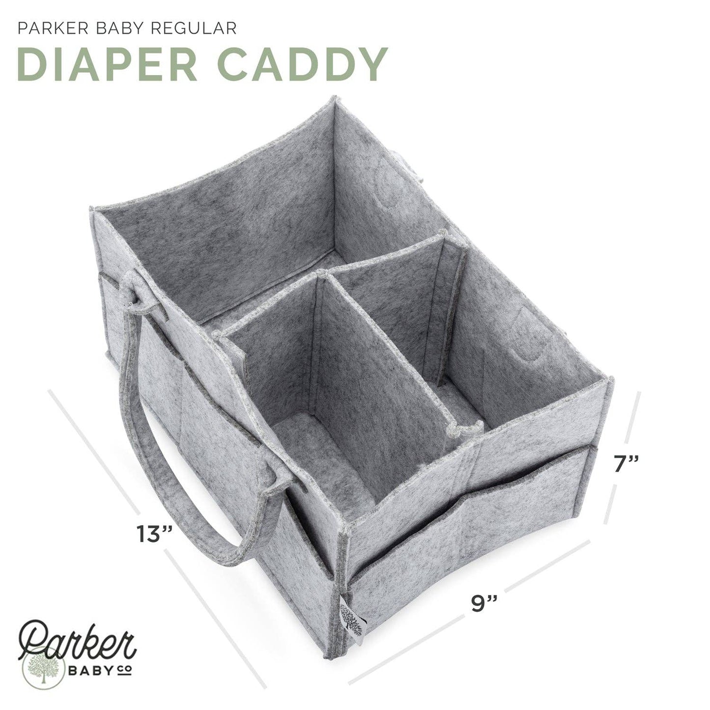 Parker Baby Co. - Diaper Caddy in Gray