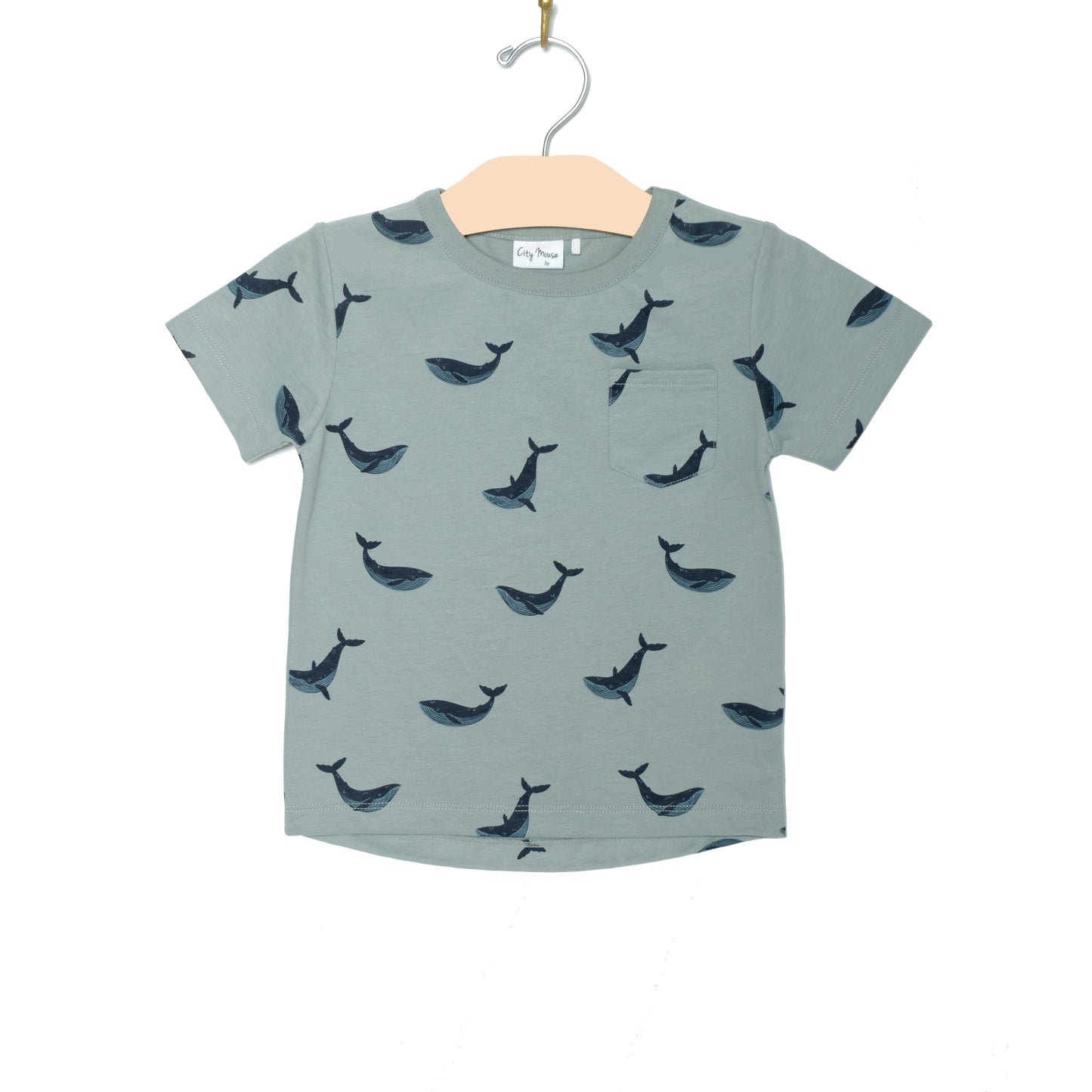 City Mouse - Pocket Tee Combed Jersey/Blue Whale