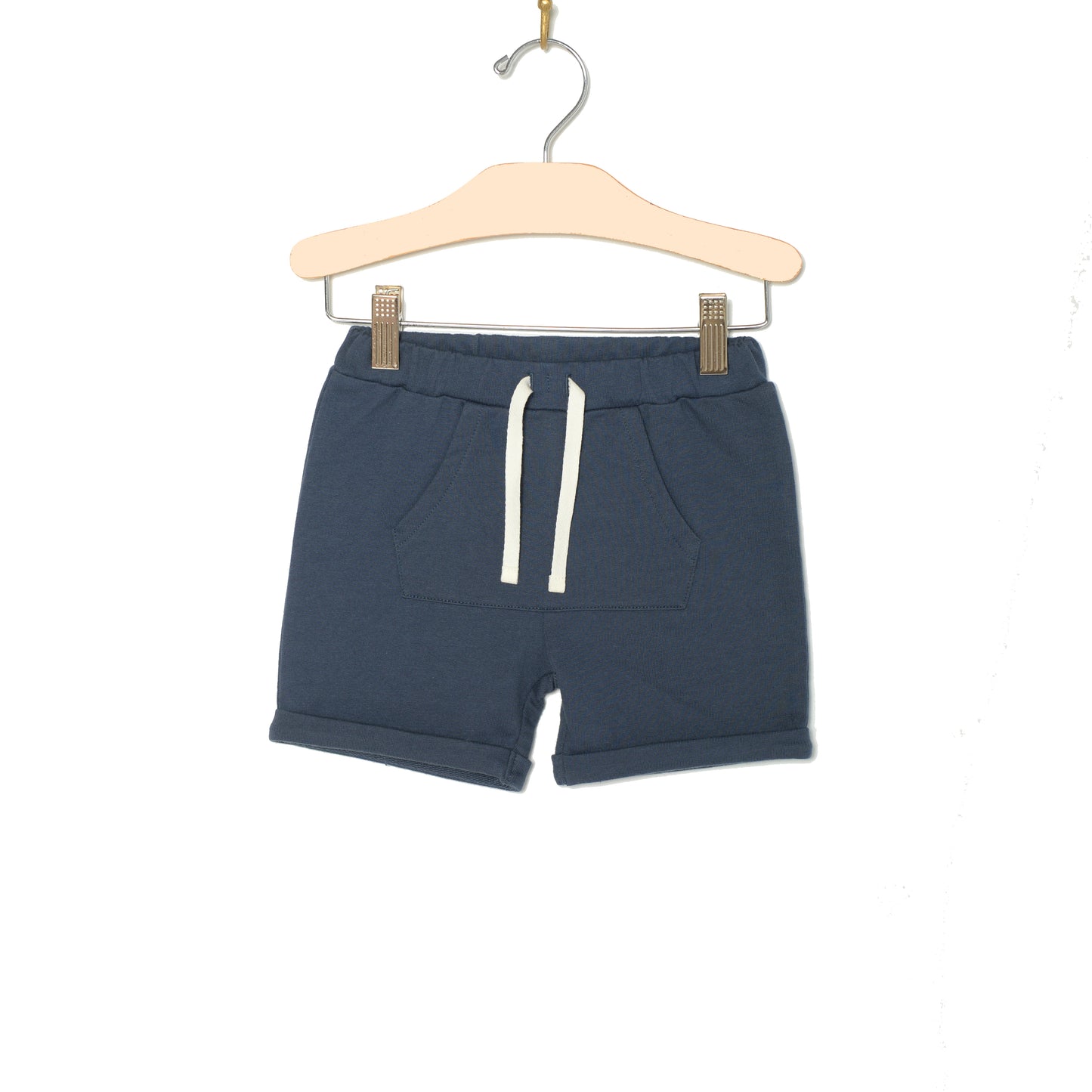 City Mouse- Kangaroo Pocket Shorts Light Sweat/ Indigo