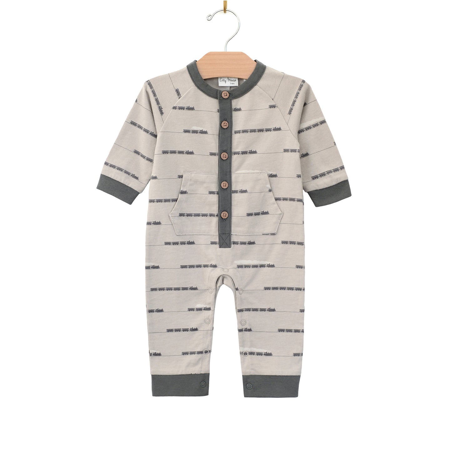 City Mouse Studio- Raglan Long Leg Romper- Combed Jersey