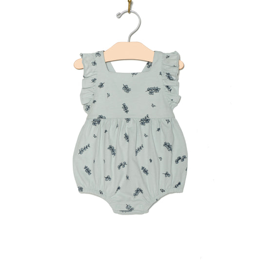 City Mouse Studio- Flutter Overall Romper Combed Jersey- Eucalyptus