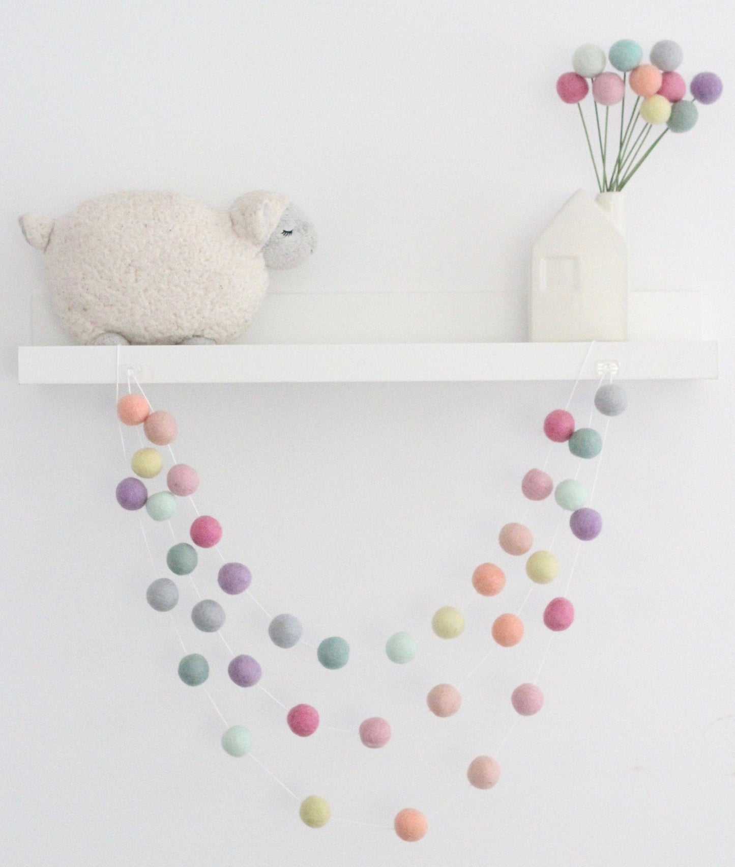 Sheep Farm Felt - Rainbow Sorbet Felt Ball Garland