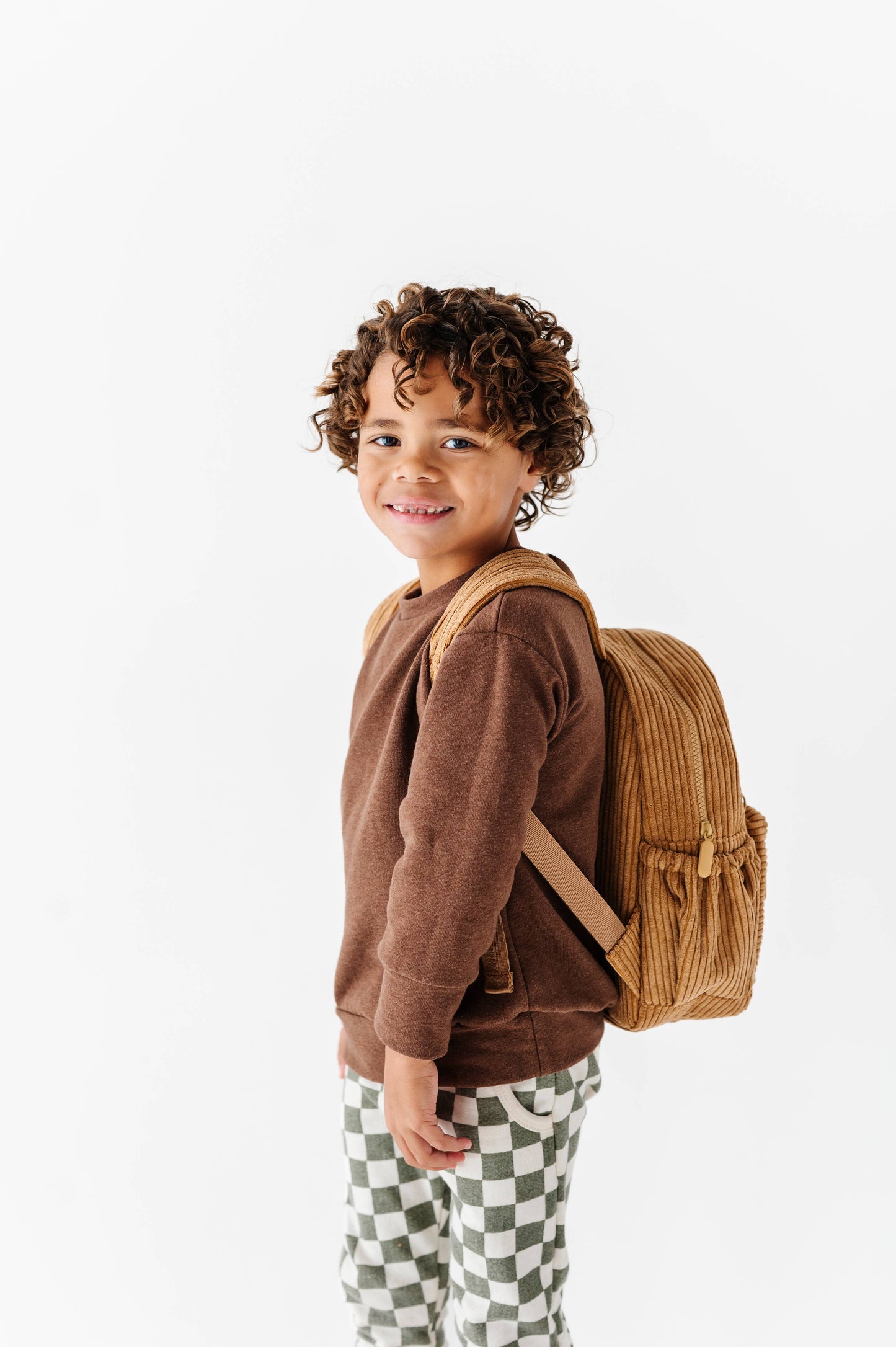 Big Little Wish - The Play Date Mini Backpack- Camel Corduroy